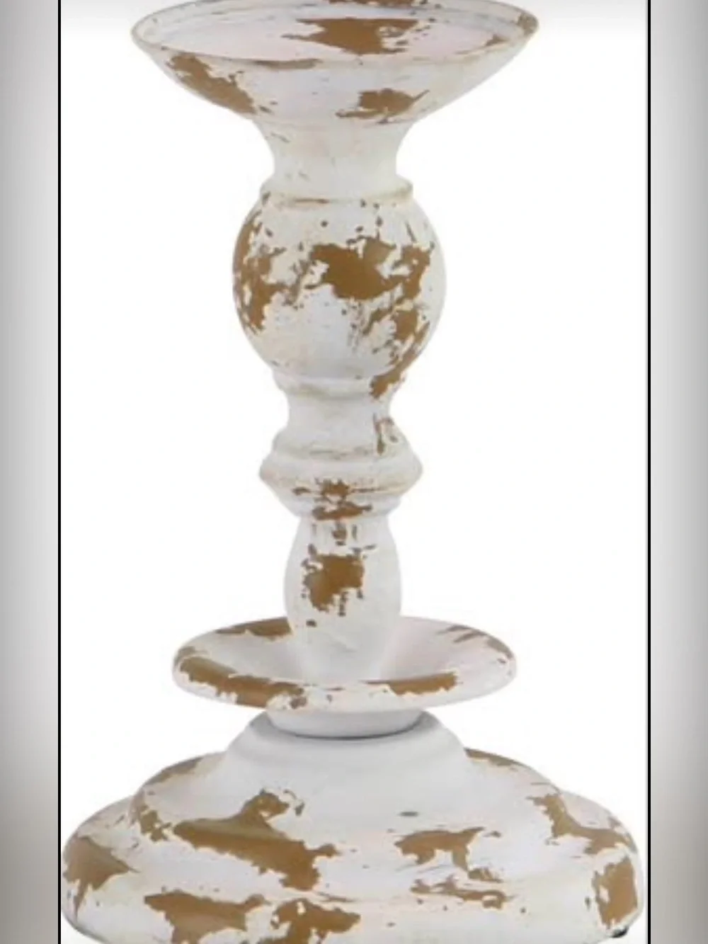 ✨ Deco 79 Set of 3 Distressed White & Gold Candle Holders